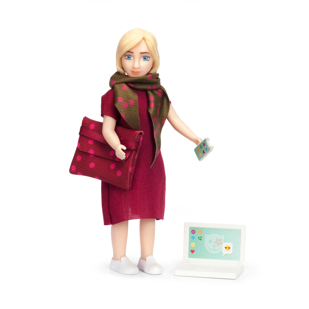 Lundby dukkehusdukke med computer