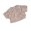 Skrållan Dukketøj: Brunmeleret T-shirt (36-40 cm)