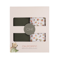 Thumbnail for Oh, Poppy! Muslin Snuttefilt Holly Rosa (2-pack, 80x100cm)