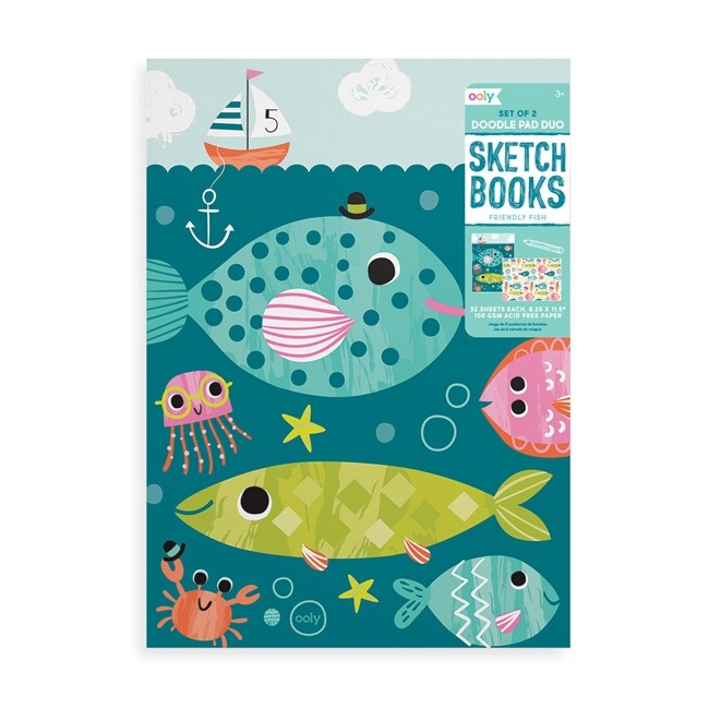 Ooly Ritblock Friendly Fish, 32 sidor (2-pack)