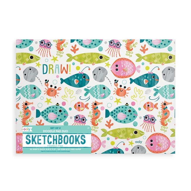 Ooly Ritblock Friendly Fish, 32 sidor (2-pack)