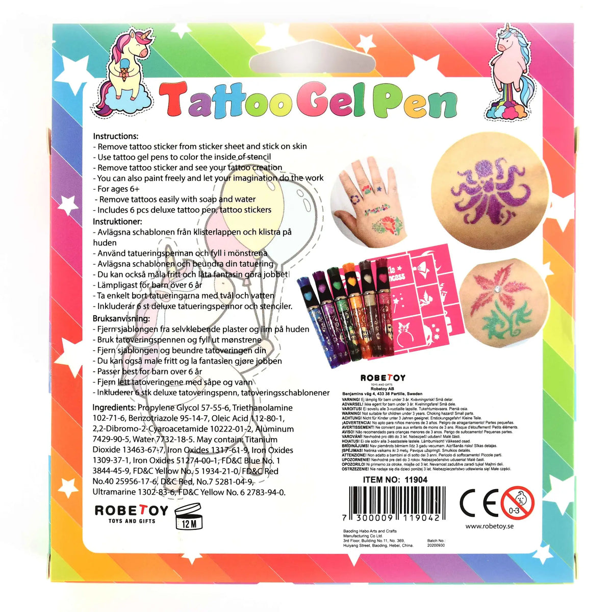Robetoys Tatueringspennor Deluxe (6-pack) – bild 2