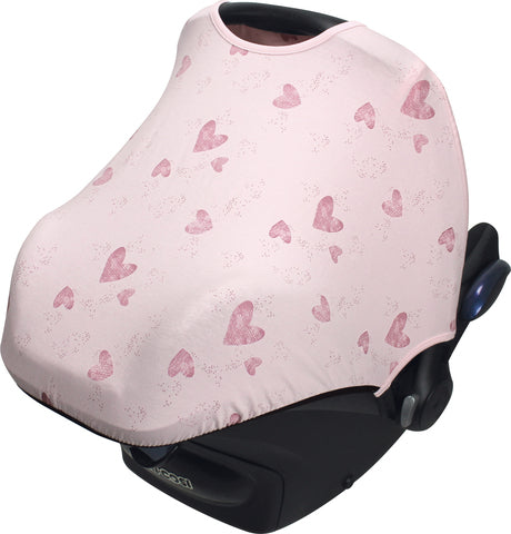 Dooky Hoody Babyskydd solskydd Rosa hjärtan