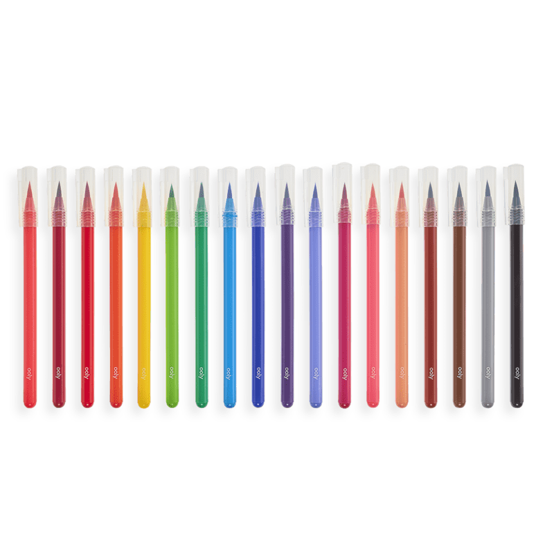 Ooly Akvarellpennor Chroma Blends med penselspets (18 färger)