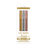 Thumbnail for Ooly Tuschpennor Modern Trio Dual Tip Metallic Markers (3 färger)