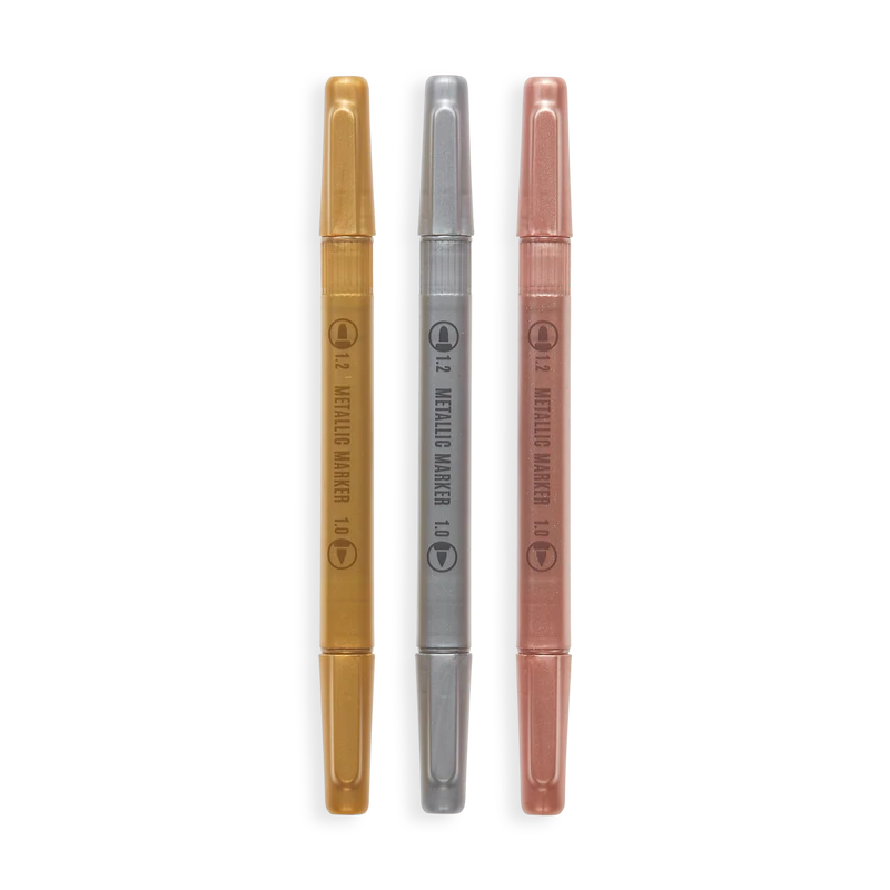 Ooly Tuschpennor Modern Trio Dual Tip Metallic Markers (3 färger)