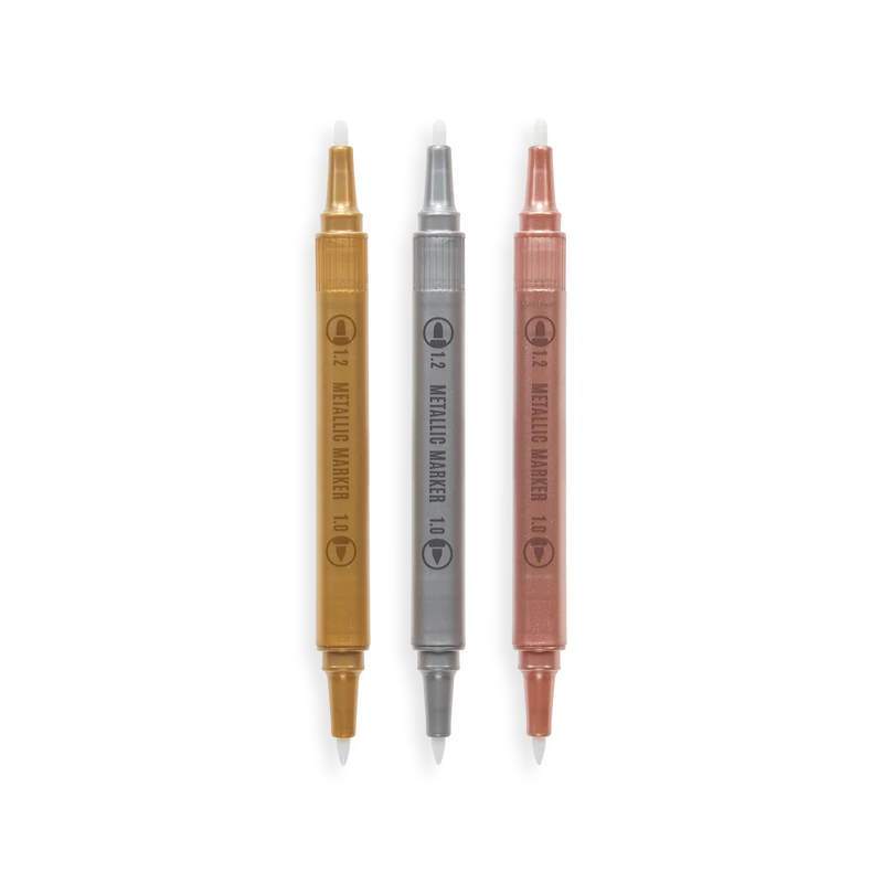 Ooly Tuschpennor Modern Trio Dual Tip Metallic Markers (3 färger)