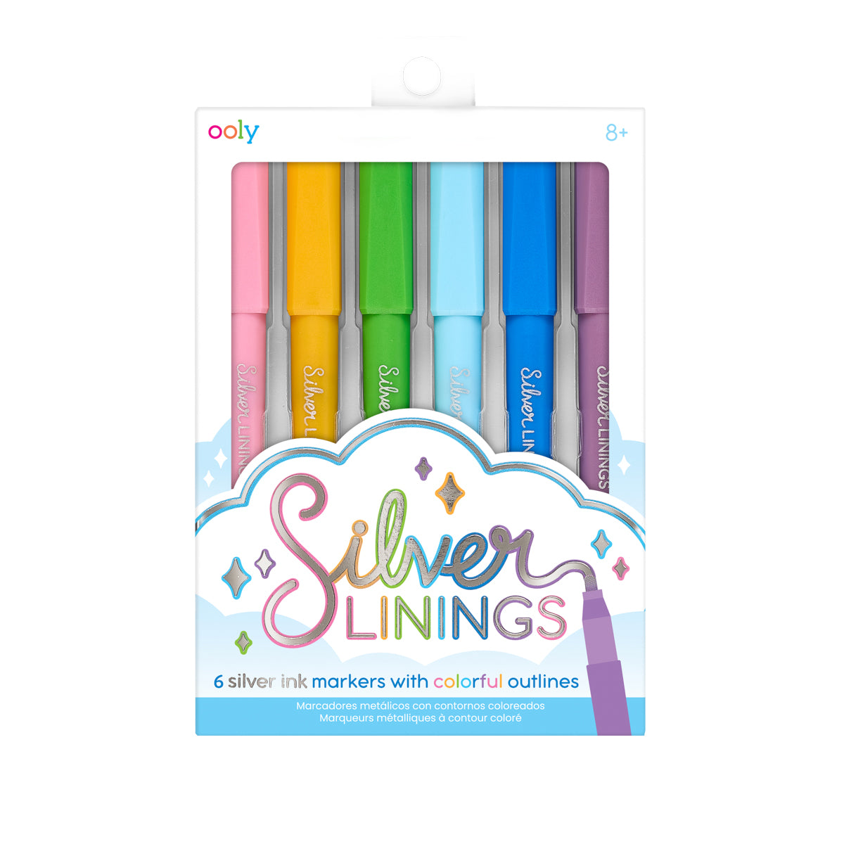 Ooly Metallicpennor Silver Linings Outline Markers (6 färger)