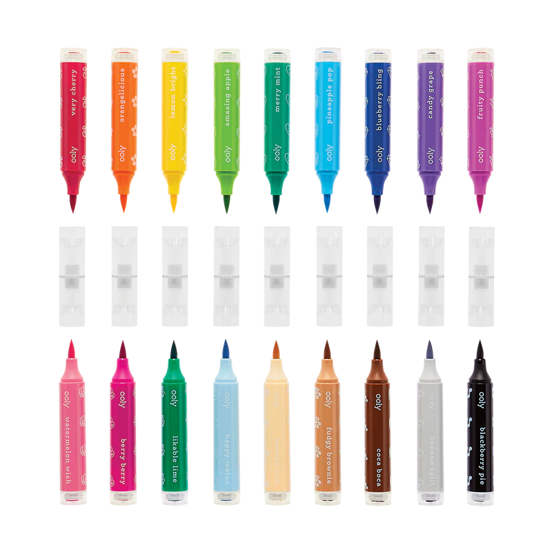 Ooly Tuschpennor Stampables Double-Ended Stamp Markers (18 färger)