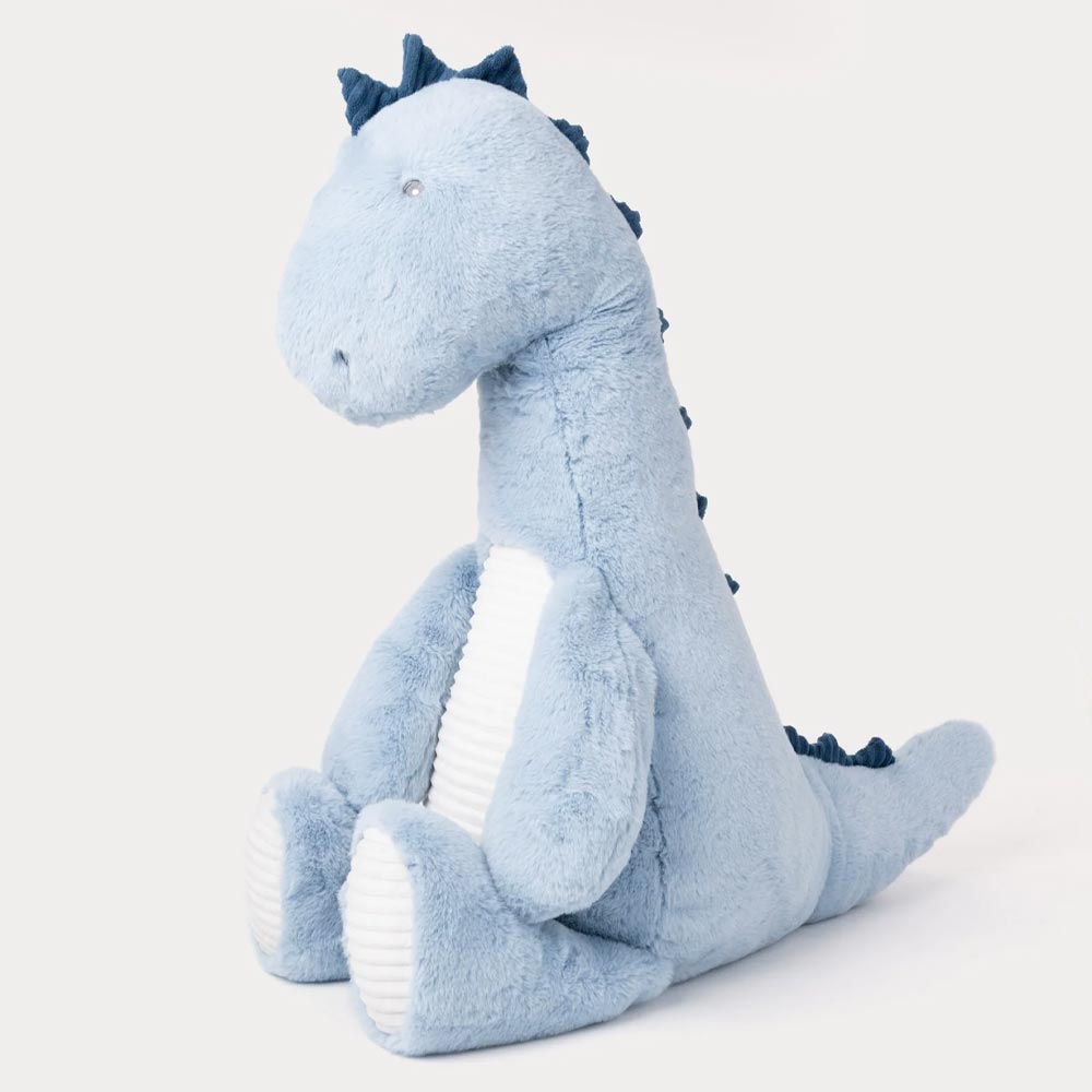 Teddykompaniet Dino med manchestertyg Blå 80cm