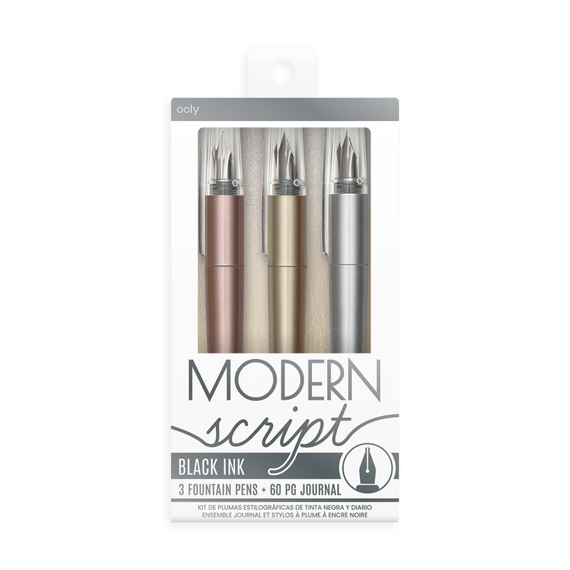 Ooly Skrivset Modern Script Fountain Pens and Journal (4 delar)