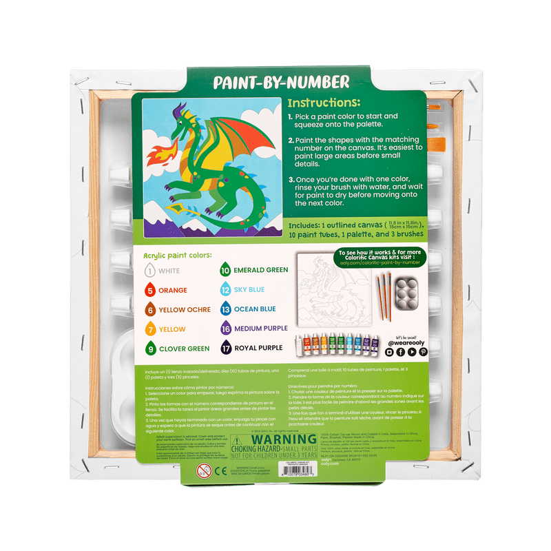 Ooly Målarset Colorific Paint by Number Fantastic Dragon