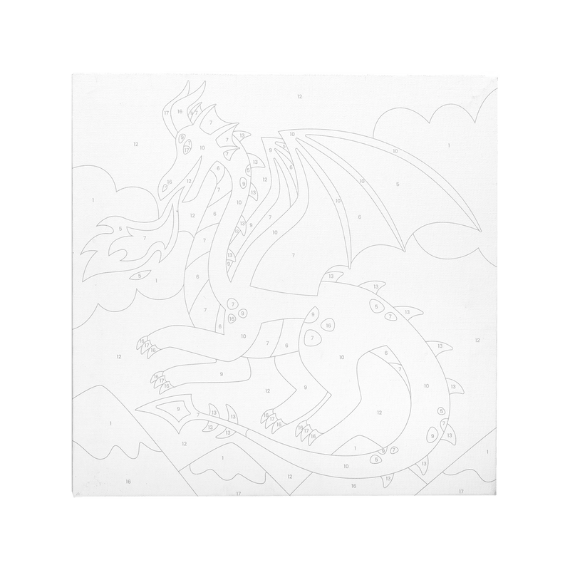 Ooly Målarset Colorific Paint by Number Fantastic Dragon