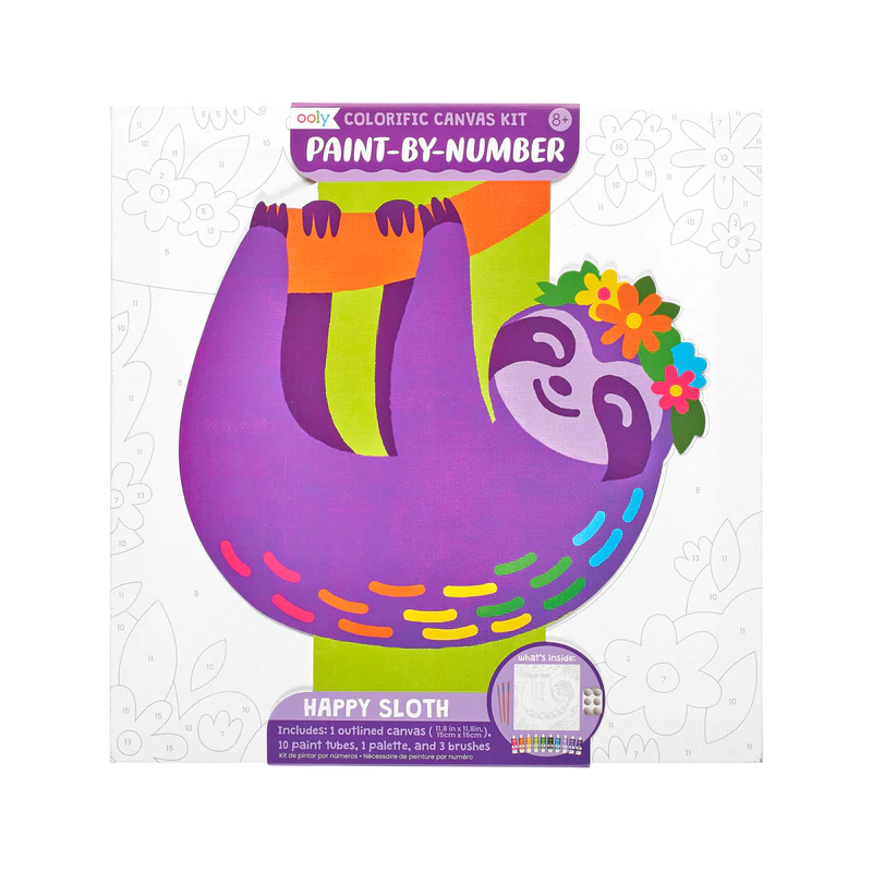 Ooly Målarset Colorific Paint by Number Happy Sloth