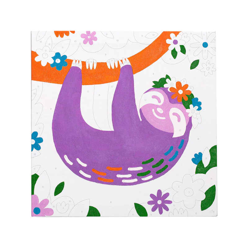 Ooly Målarset Colorific Paint by Number Happy Sloth