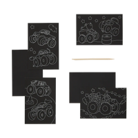 Thumbnail for Ooly Skrapkort Mini Scratch & Scribble Monster Truck (6 ark)