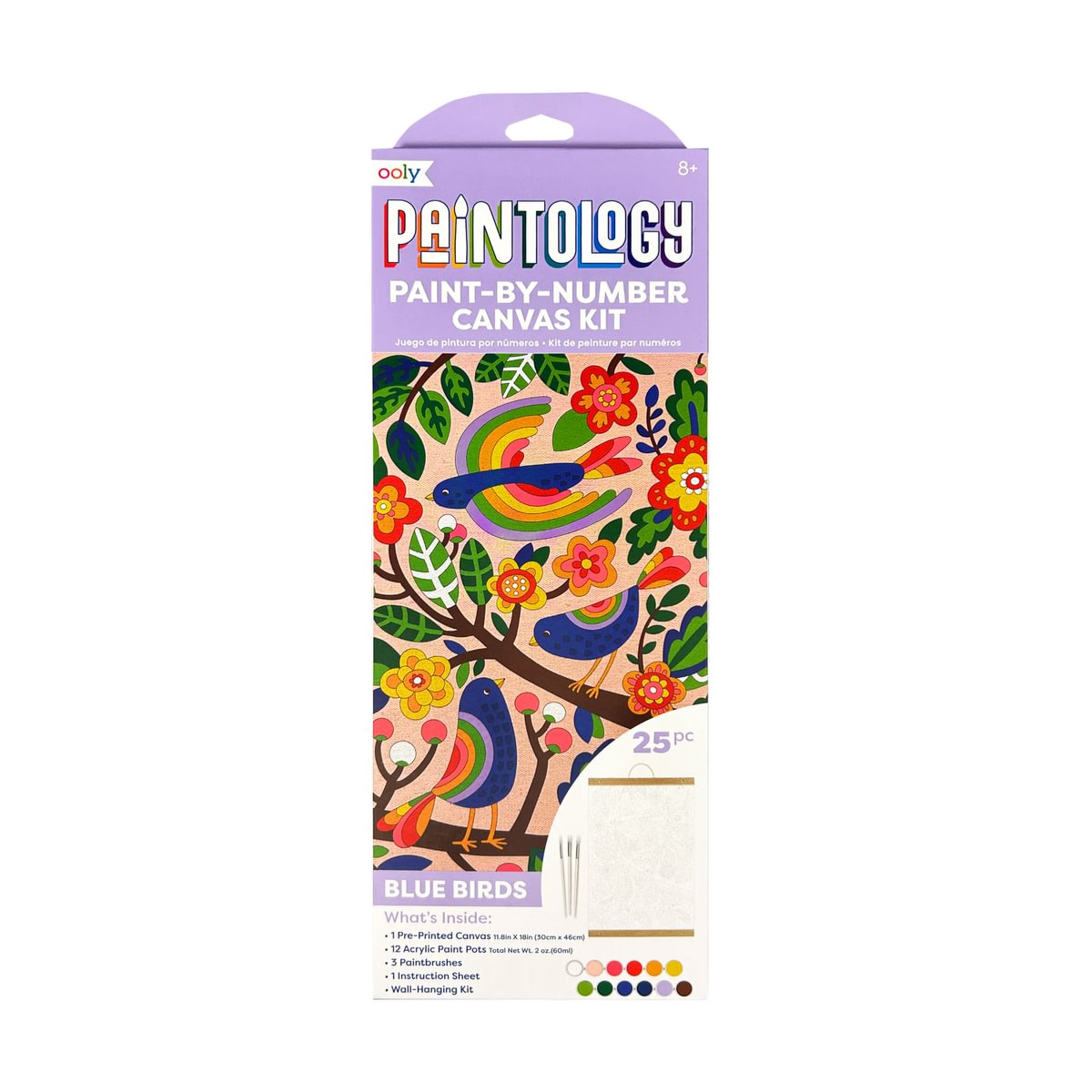 Ooly Målningskit Paint By Number Canvas Kit Blue Birds