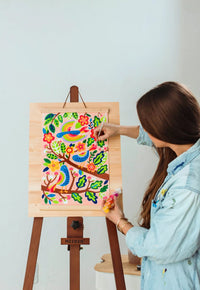 Thumbnail for Ooly Målningskit Paint By Number Canvas Kit Blue Birds