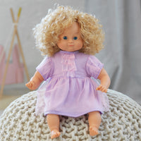 Thumbnail for Skrållan Dockkläder: Kalasklänning Lila (36-40cm)