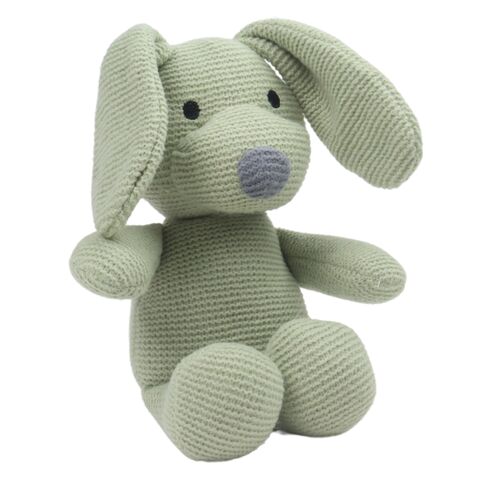Carlo Baby Presentset Fleecefilt & gosedjur Virkad Grön Hund