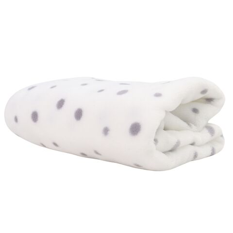 Carlo Baby Presentset med vit kanin, skallra och filt grå prick