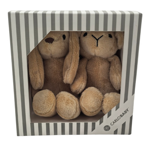 Carlo Baby Presentset med brun kanin & lamm