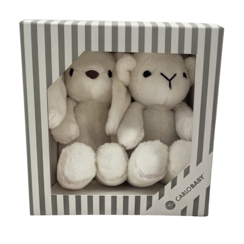 Carlo Baby Presentset med vit kanin & lamm