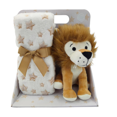 Carlo Baby Presentset Fleecefilt & gosedjur Lejon
