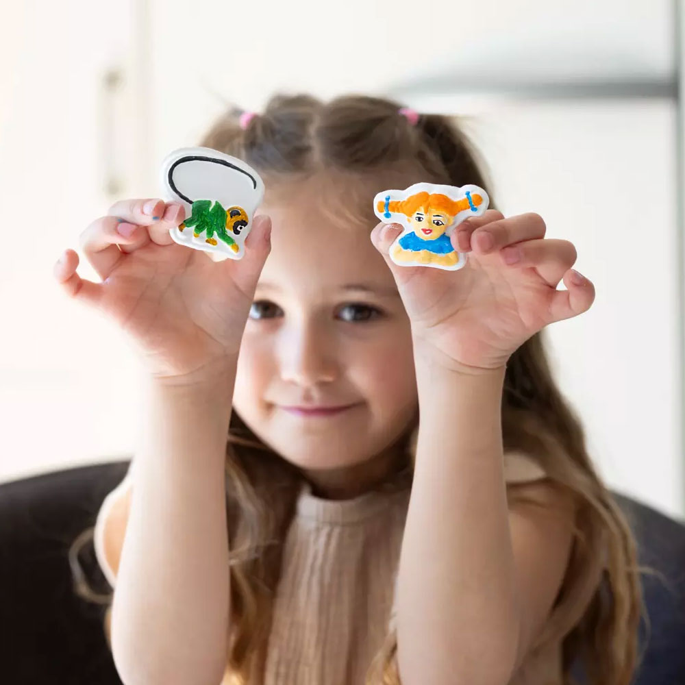 Pippi Gipsfigurer (paket med form, magnet, pensel & färger)