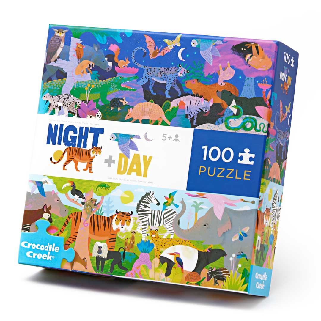 Crocodile Creek Motsatspussel Natt + Dag (100 bitar)