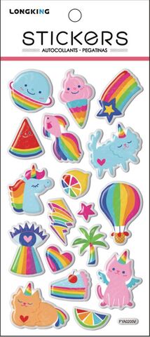 Suntoy Klistermärken Puffy Stickers Rainbow