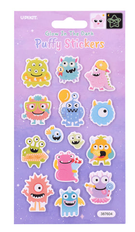 Suntoy Klistermärken Självlysande Puffy Monster