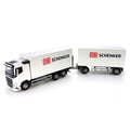 Emek Volvo lastbil med Schenker-trailer hvid 1:25