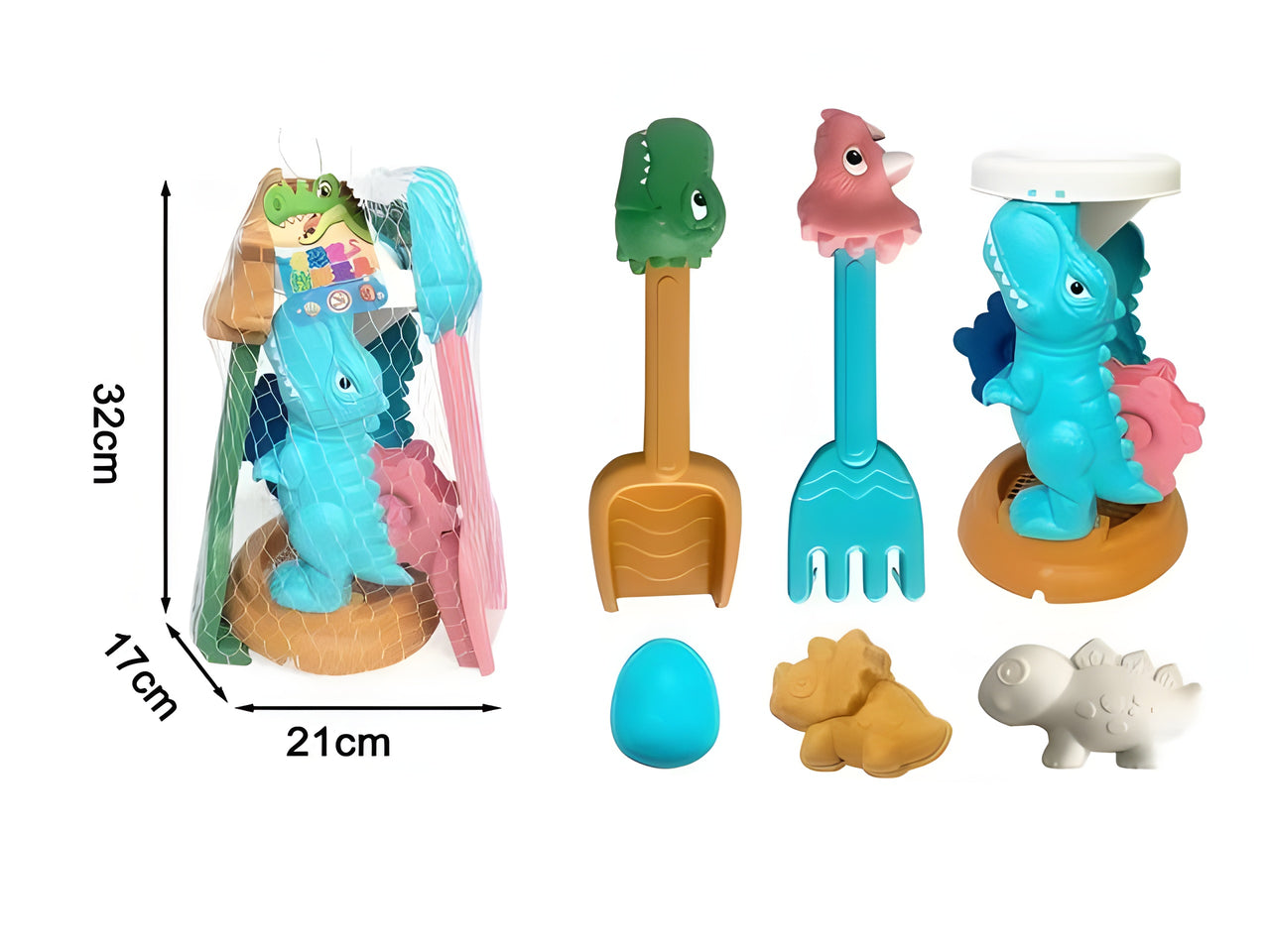 Suntoy Sandset Dino med sandhjul (6 delar)