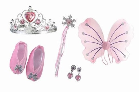 Suntoy Princesspaket med rosa tiara, skor, vingar & smycken