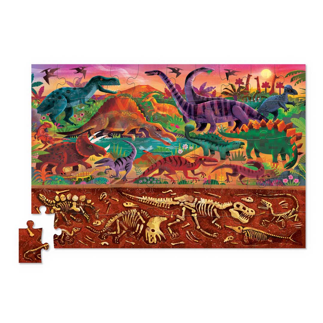 Crocodile Creek Holografiskt pussel Dinosaurier (50 bitar)