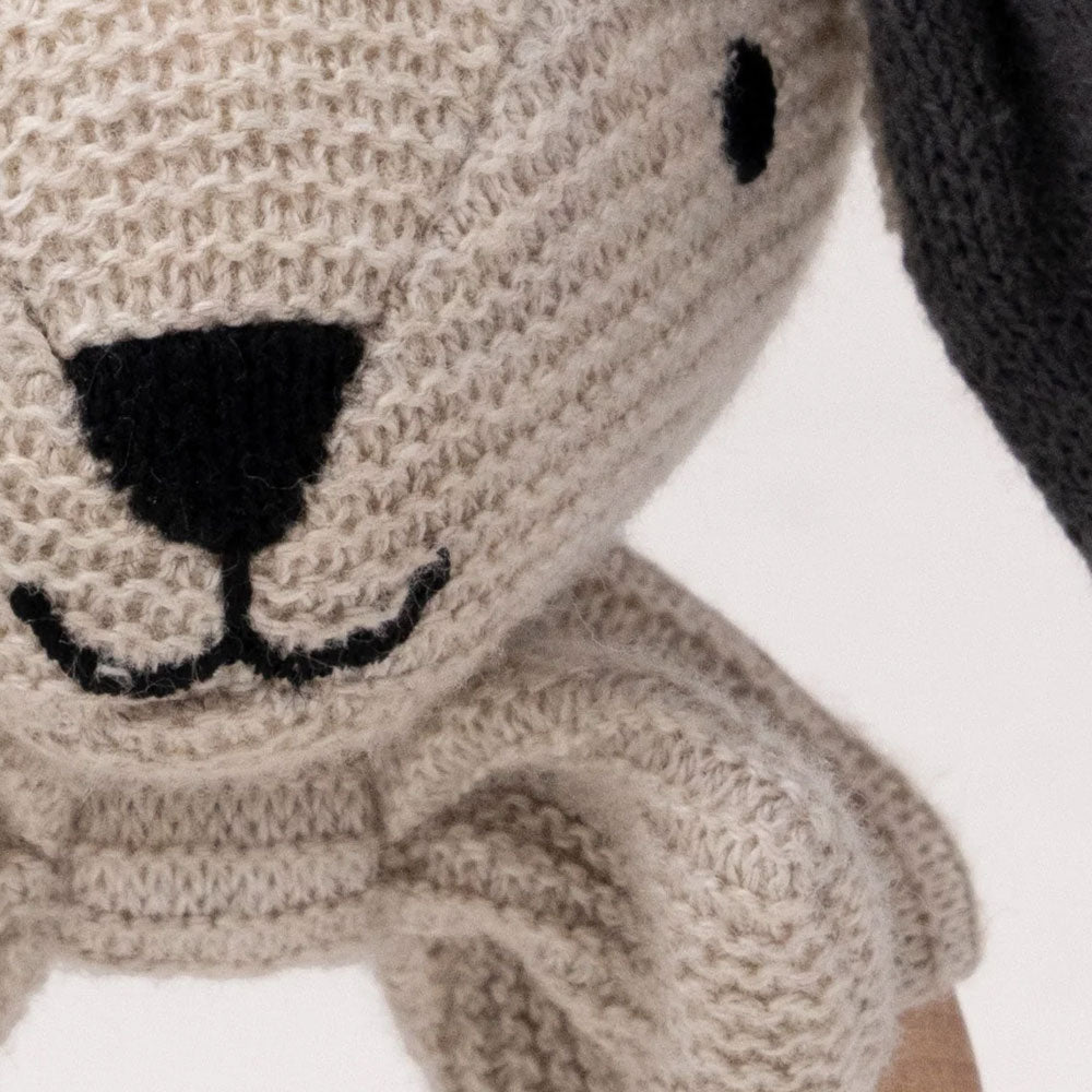 Teddykompaniet Teddy Organic Skallra Hund Beige Stickad 14cm
