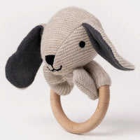 Thumbnail for Teddykompaniet Teddy Organic Skallra Hund Beige Stickad 14cm