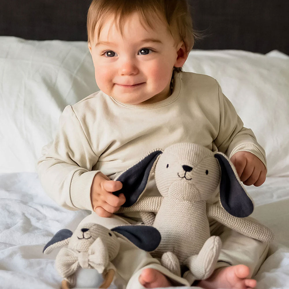 Teddykompaniet Teddy Organic Gosedjur Hund Beige Stickad 20cm
