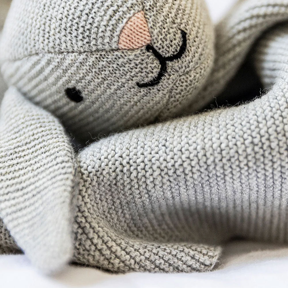 Teddykompaniet Teddy Organic Snuttefilt Kanin Grå Stickad 24cm