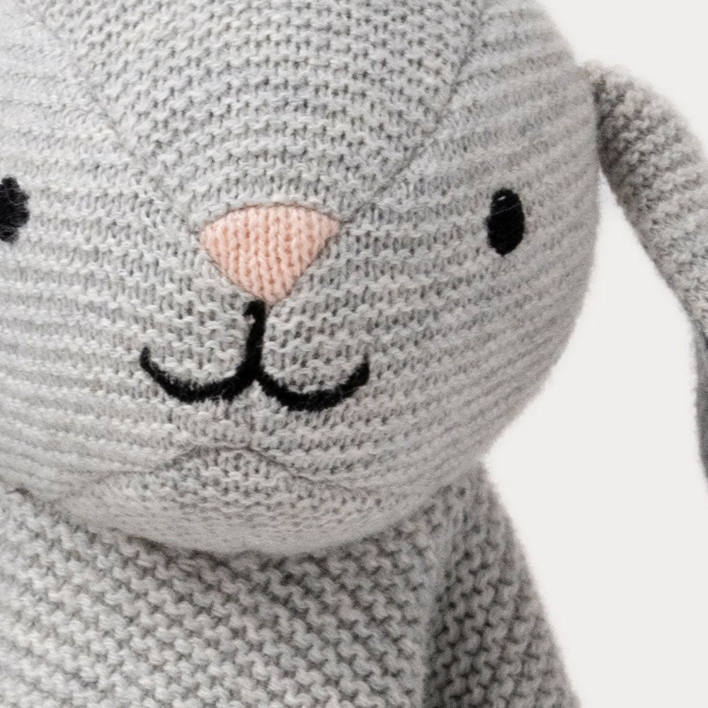 Teddykompaniet Teddy Organic Snuttefilt Kanin Grå Stickad 24cm