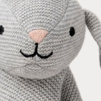 Thumbnail for Teddykompaniet Teddy Organic Snuttefilt Kanin Grå Stickad 24cm