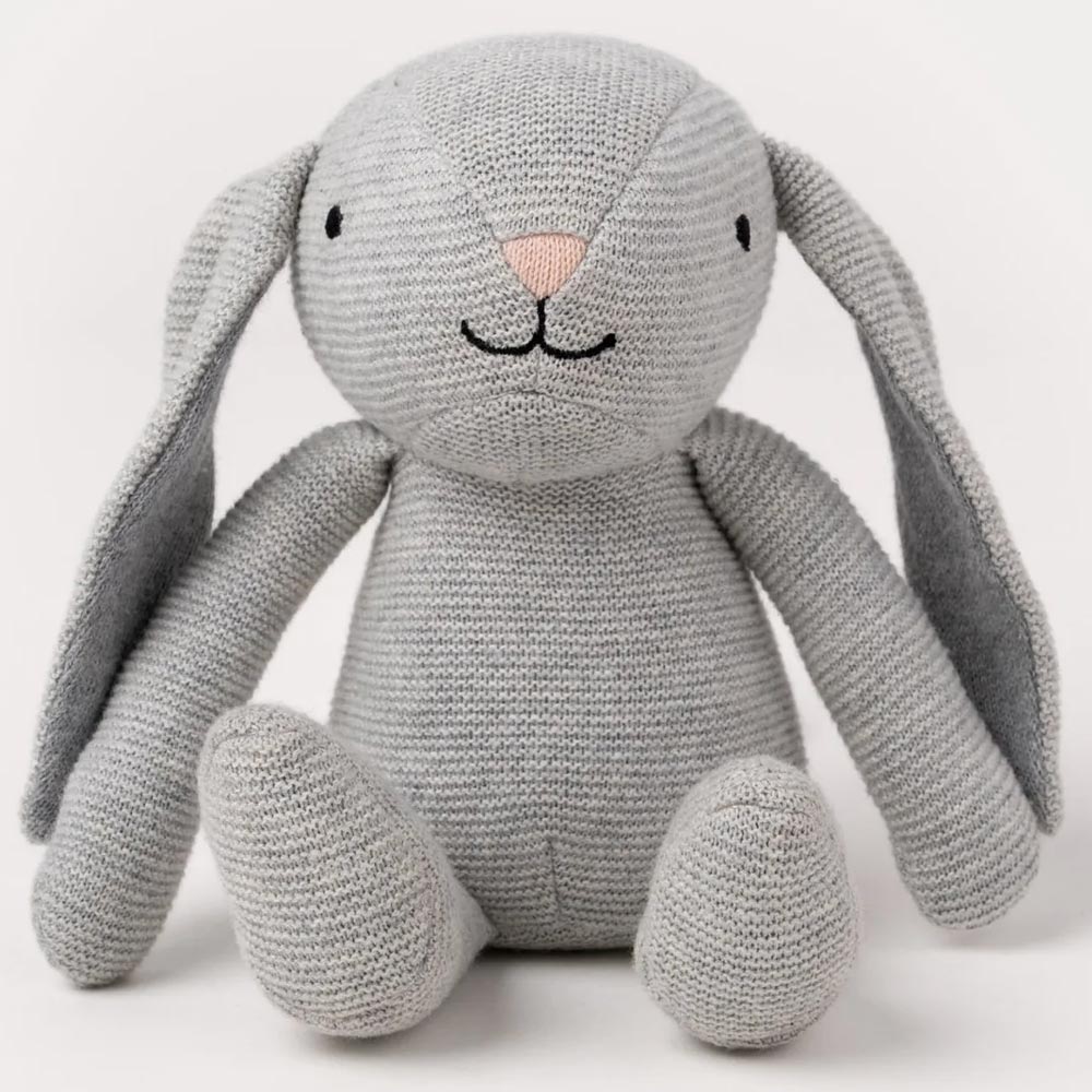 Teddykompaniet Organic Gosedjur Kanin Grå Stickad 20cm