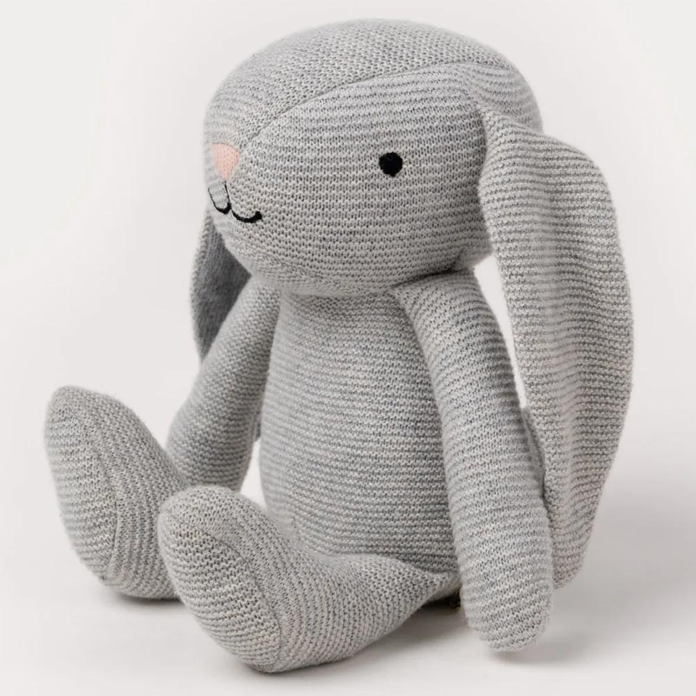 Teddykompaniet Organic Gosedjur Kanin Grå Stickad 20cm