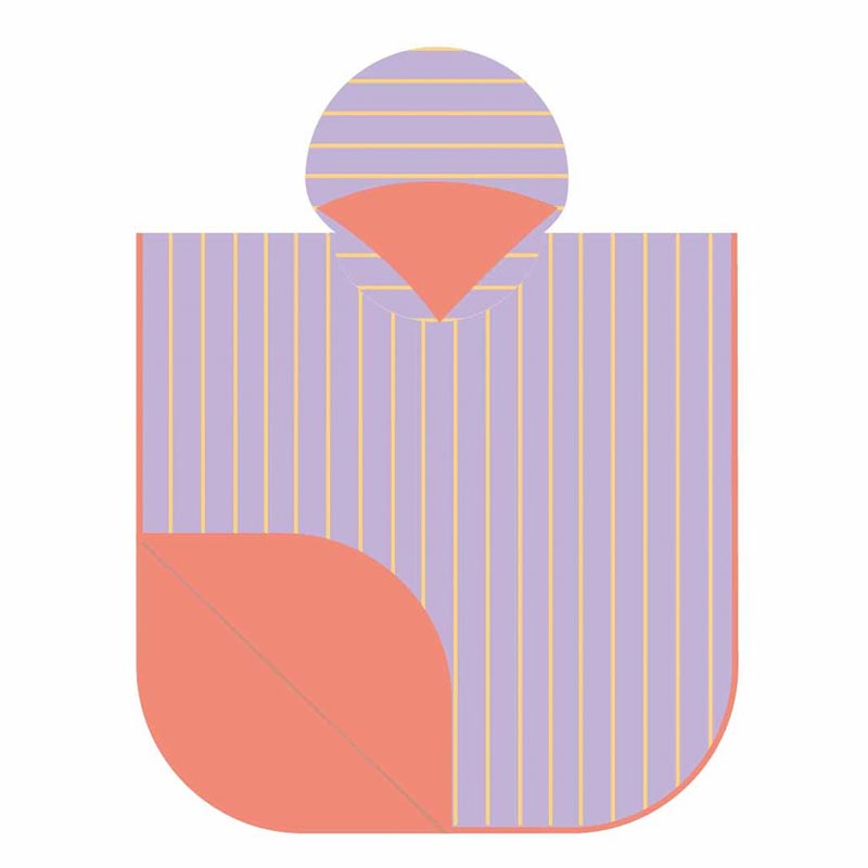 Quut Poncho Randig Lila/persika (60x60cm)