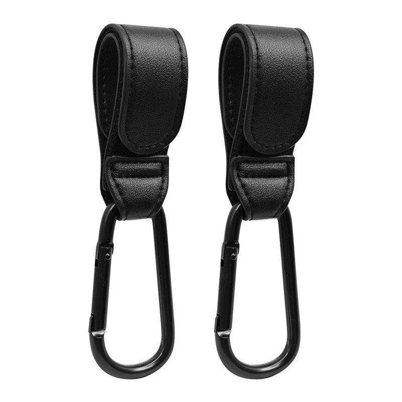 Fresh Kid Barnvagnskrokar i läderimitation Svart (2-pack)