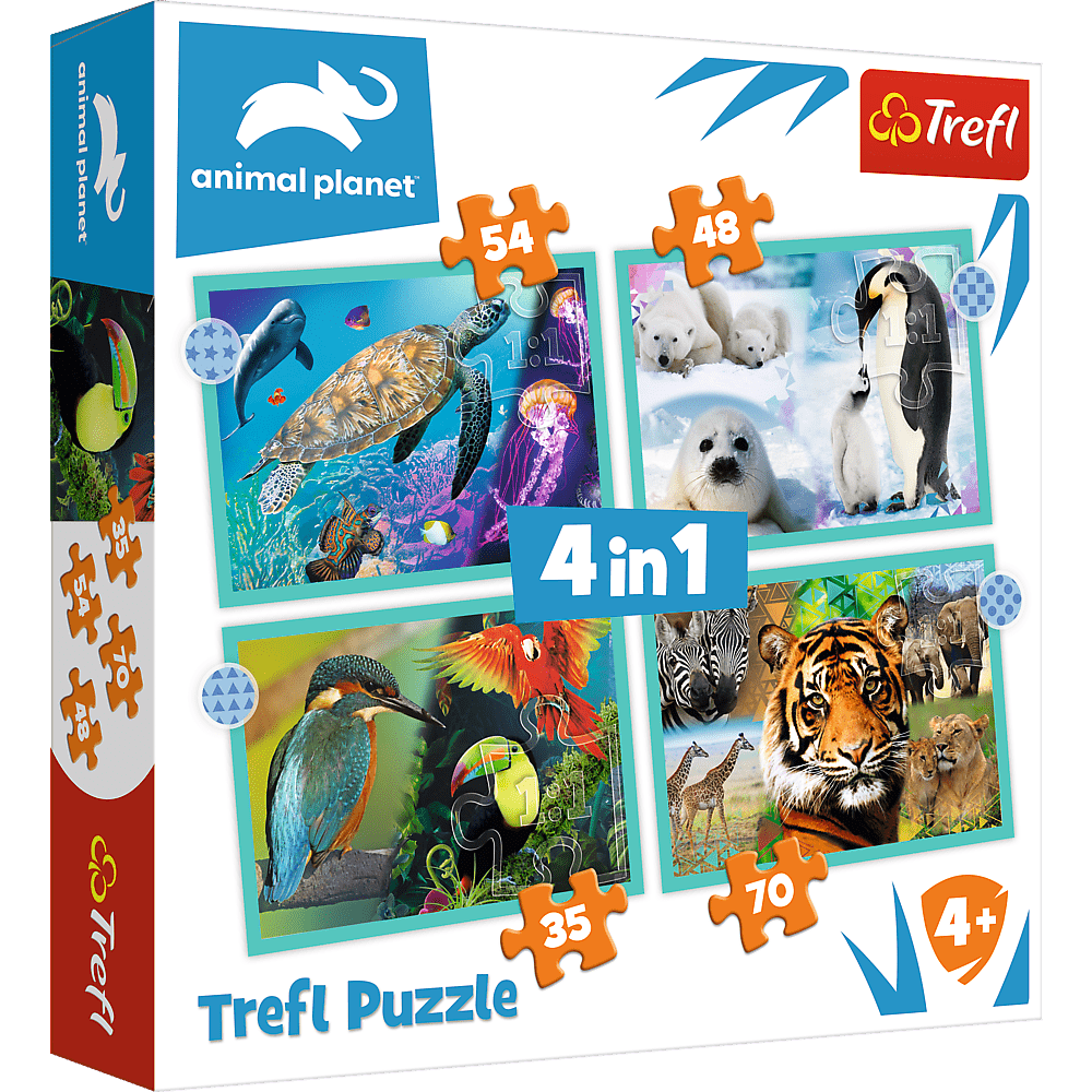 Trefl Animal Planet 4 pussel i 1
