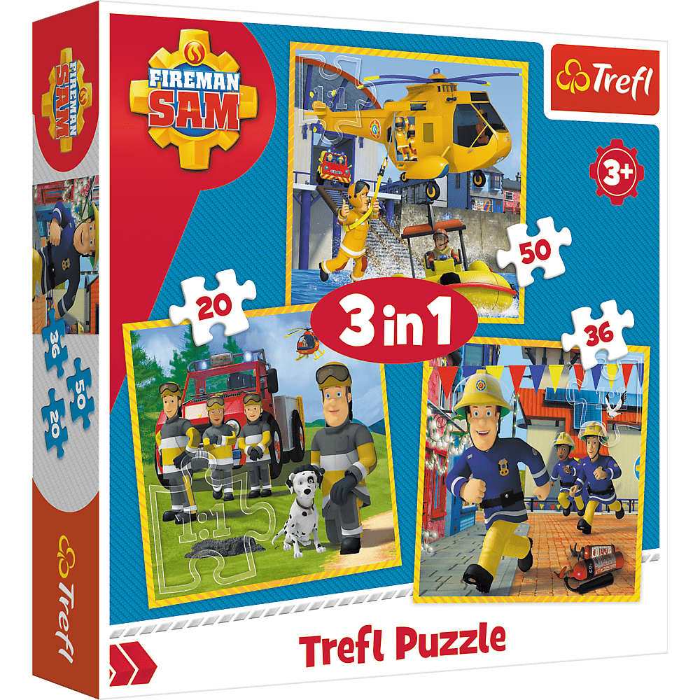 Trefl Brandman Sam 3 pussel i 1