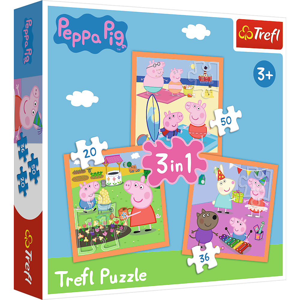 Trefl Greta Gris Pussel 3 pussel i 1