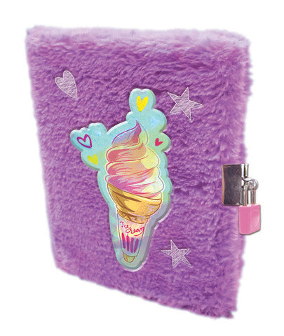 Suntoy Anteckningsbok A5 Plysch med lås Glass